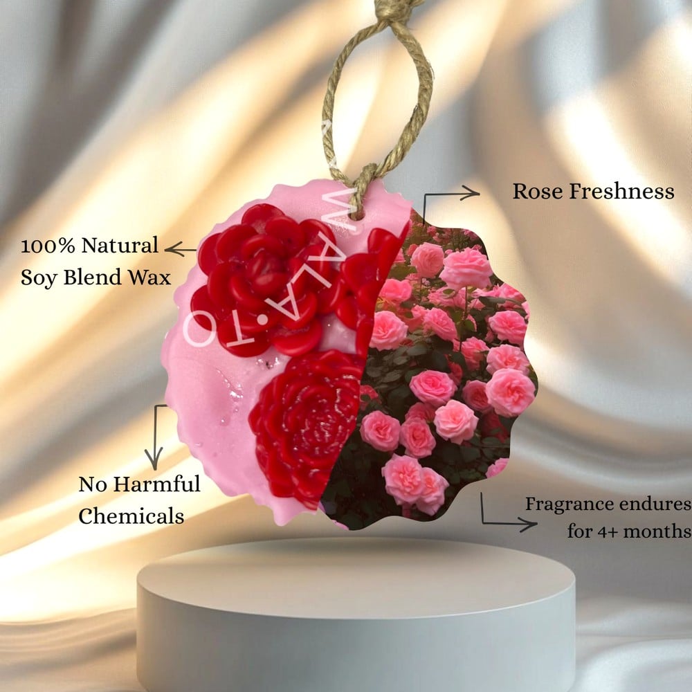 Handcrafted Succulent Red Pink Soy Wax Sachet Set of 2